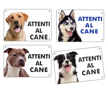 Cartelli attenti al cane in alluminio