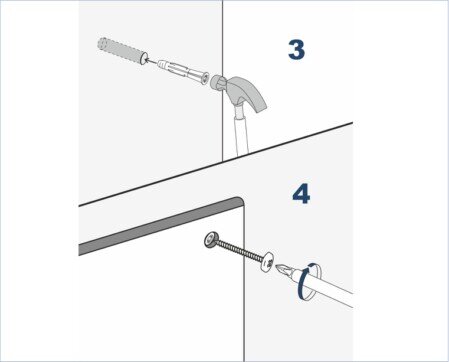 applicazione pannelli alluminio  con tasselli e viti