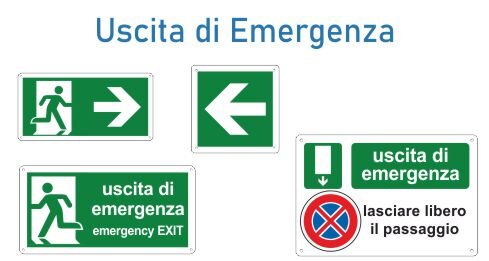 Cartelli Uscita di Emergenza in alluminio